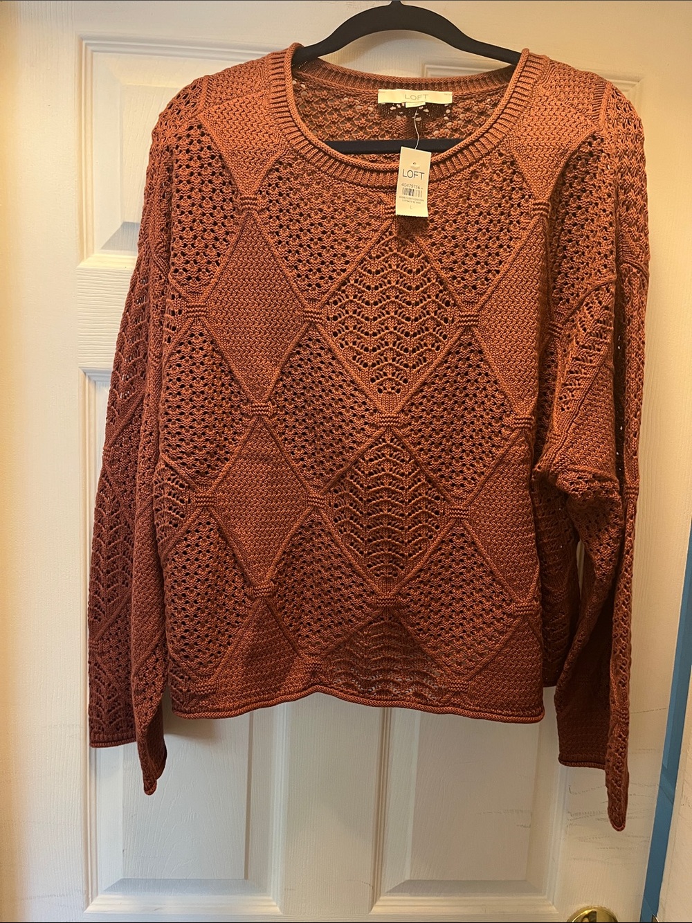 LOFT Patchwork Pointelle Sweater